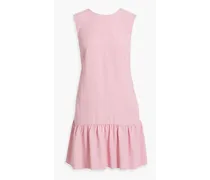 Bow-detailed ruffled crepe mini dress - Pink
