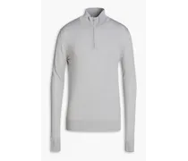 Merino wool-blend golf sweater - Gray