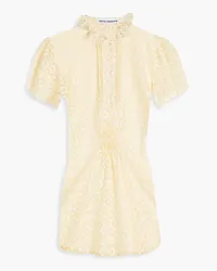 Paco Rabanne Ruffled stretch-lace shirt - White White