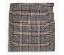 Cora Prince of Wales checked cotton-tweed mini skirt - Black