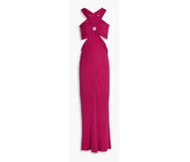 Cutout ribbed-knit maxi dress - Pink