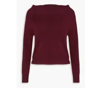 Off-the-shoulder cashmere sweater - Burgundy