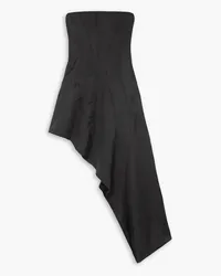 Stella McCartney Strapless asymmetric twill mini dress - Black Black