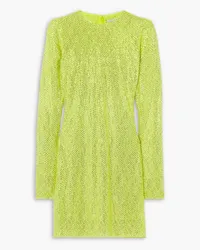 Stella McCartney Crystal-embellished lace mini dress - Yellow Yellow