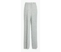 Pleated jacquard wide-leg pants - Gray