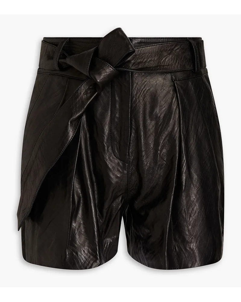 IRO Yazuka pleated leather shorts - Black Black