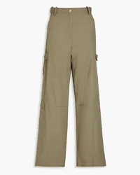 Sandro Cotton-blend wide-leg pants - Green Green