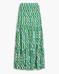 Diane von Furstenberg Austria printed stretch-mesh maxi skirt - Green Green