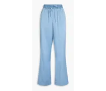 Soma washed silk-satin wide-leg pants - Blue