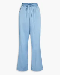 Loulou Studio Soma washed silk-satin wide-leg pants - Blue Blue