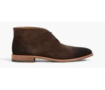 Burnished suede desert boots - Brown