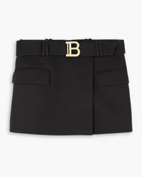 Balmain Belted wool mini skirt - Black Black