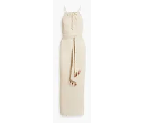 Tyra plissé silk-blend maxi dress - Neutral