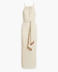 Savannah Morrow Tyra plissé silk-blend maxi dress - Neutral Neutral