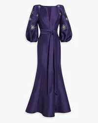 Badgley Mischka Embellished faille gown - Purple Purple