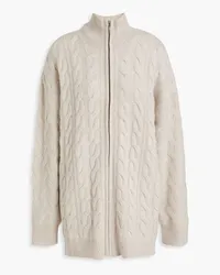 Le Kasha 1918 Cable-knit cashmere zip-up cardigan - Neutral Neutral