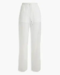 Maison Margiela Embroidered organza straight-leg pants - White White