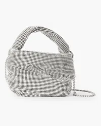 Jimmy Choo Bonny leather-trimmed crystal-embellished mesh cross-body bag - Metallic Metallic