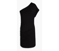 Kodala one-shoulder ruched jersey mini dress - Black
