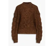 Archie mélange cable-knit sweater - Brown