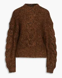 RHODE Archie mélange cable-knit sweater - Brown Brown