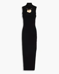 NICHOLAS Ella cutout embellished ribbed-knit midi dress - Black Black