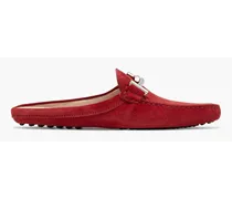 Double T suede slippers - Red