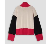 Color-block cashmere turtleneck sweater - White