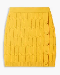 Altuzarra Galle cable-knit cotton-blend mini skirt - Yellow Yellow