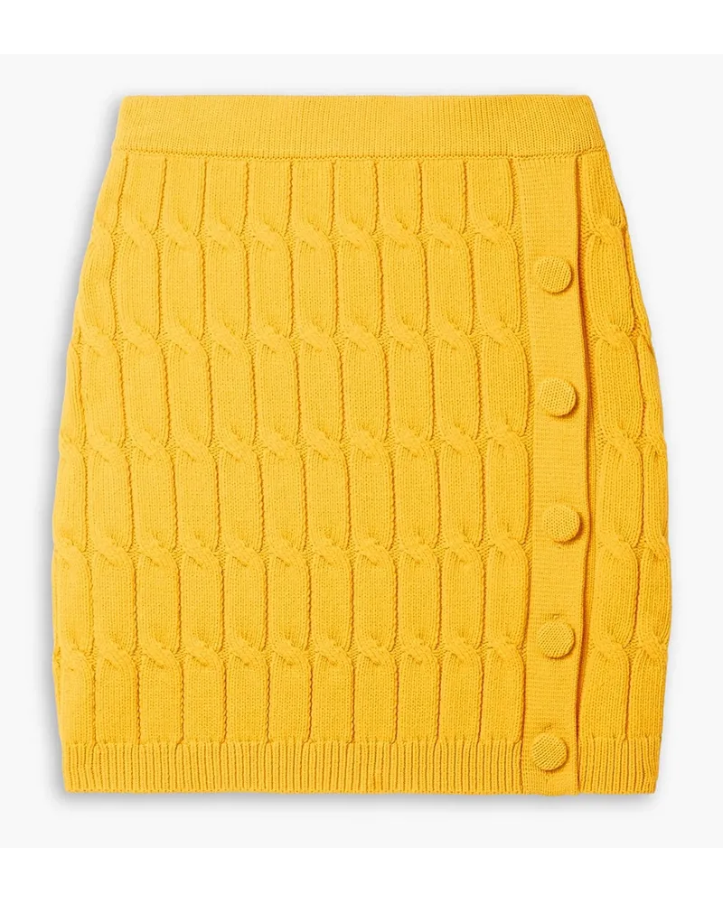 Altuzarra Galle cable-knit cotton-blend mini skirt - Yellow Yellow