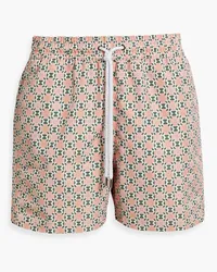 Frescobol Carioca Short-length printed swim shorts - Orange Orange