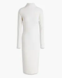 Enza Costa Twisted cutout ribbed jersey midi dress - White White