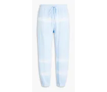 Tracker tie-dyed cotton-seersucker tapered pants - Blue