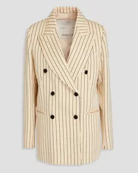 Giuliva Heritage Collection Cornelia double-breasted striped wool-twill blazer - White White