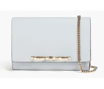 Bow-embellished leather clutch - Blue