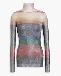 Missoni Metallic intarsia-knit turtleneck sweater - Blue Blue