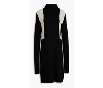 Two-tone cashmere and wool-blend dress - Black