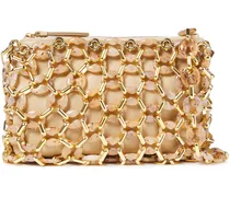 Capria leather, resin and gold-tone shoulder bag - Metallic