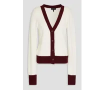 Pierce two-tone cashmere cardigan - White