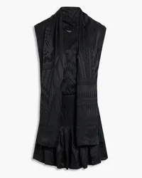 Balmain Silk-blend satin-jacquard mini dress - Black Black