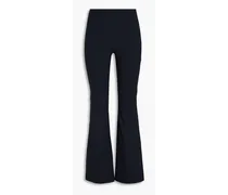 Simone stretch-cotton twill flared pants - Blue
