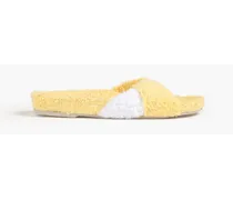 Twisted two-tone terry slides - Yellow