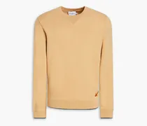 Embroidered cotton and wool-blend fleece sweatshirt - Neutral