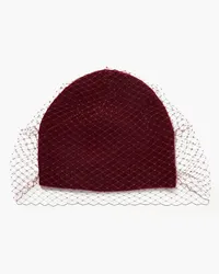 Eugenia Kim Lucinda mesh-trimmed merino wool and cashmere-blend beanie - Burgundy Burgundy