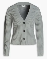 Vince Ribbed merino wool and cashmere-blend cardigan - Green Green