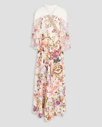 Camilla Crystal-embellished printed silk crepe de chine maxi wrap dress - White White