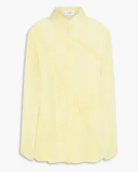 Victoria Beckham Pintucked georgette shirt - Yellow Yellow