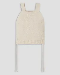 Nili Lotan Violet cropped crocheted cotton-blend tank - White White