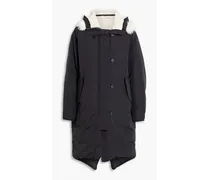 Rae faux fur-trimmed ripstop hooded down coat - Black