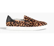 Daryl leopard-print calf hair slip-on sneakers - Animal print